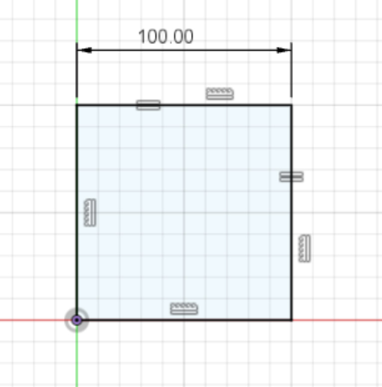 A sketch of a square in Fusion 360 that is fully defined according to best practices, Northeastern Makerspaces