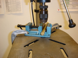 Properly secured workpiece with vice clamped down to work table, Northeastern Makerspaces