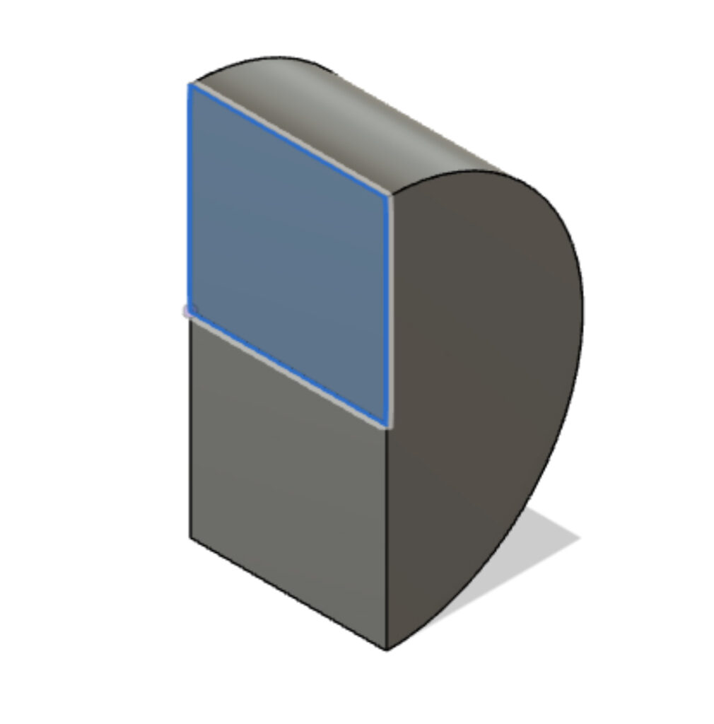 A sketch of a square in Fusion 360 revolved 180 degrees around the Y axis, Northeastern Makerspaces