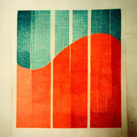 pattern abstract number 3 riso print