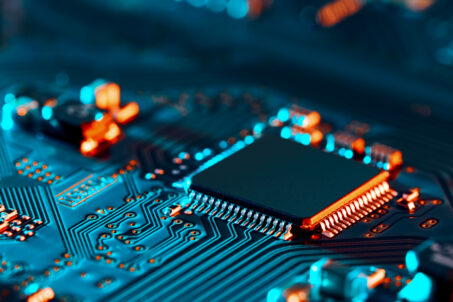 Close up of printed circuit board