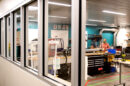 View of makerspace through windows