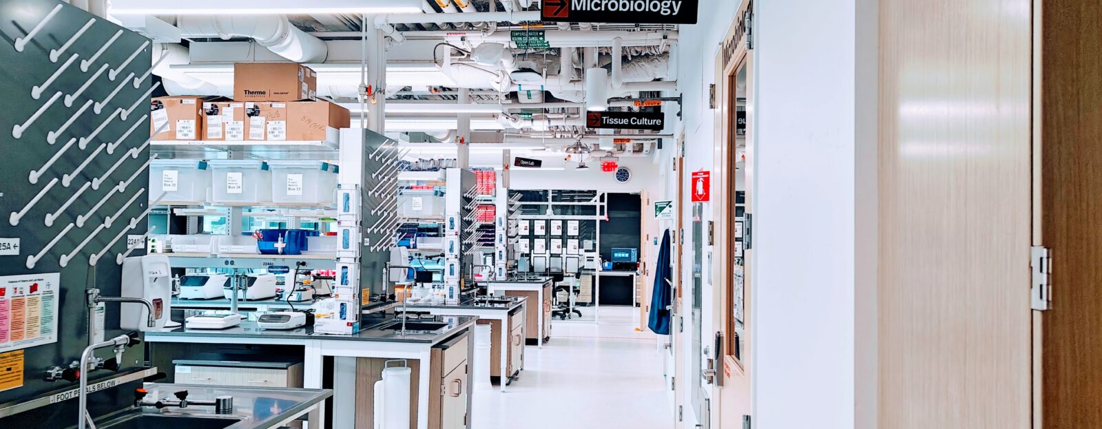 Northeastern University's Wet Lab Makerspace work benches.