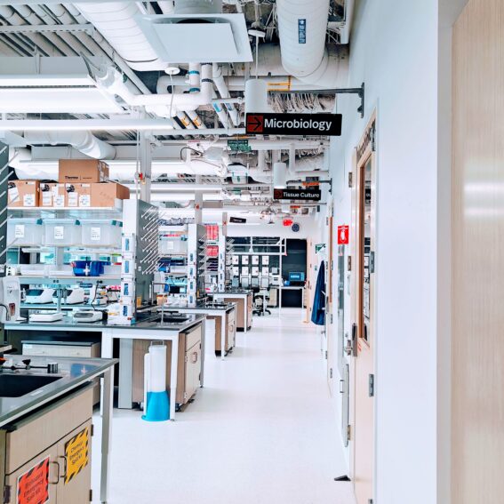 Northeastern University's Wet Lab Makerspace work benches.