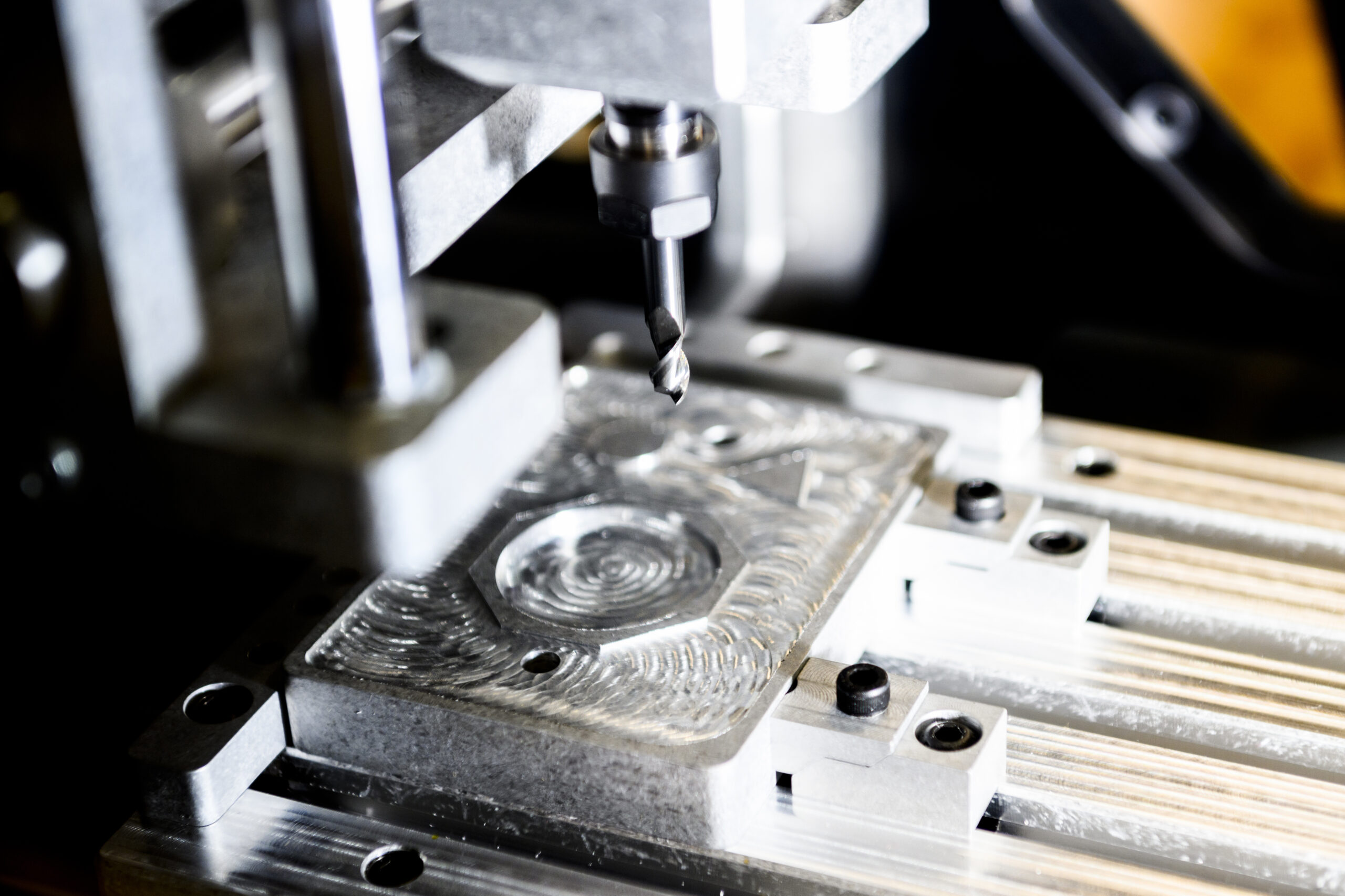 A small part being machined.