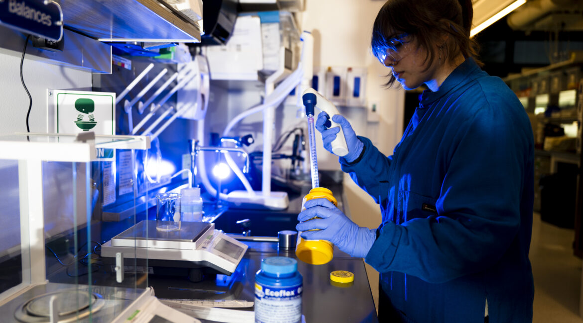 Students work in the Wet Lab Makerspace