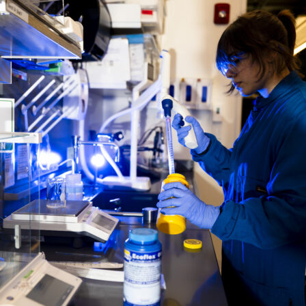 Students work in the Wet Lab Makerspace