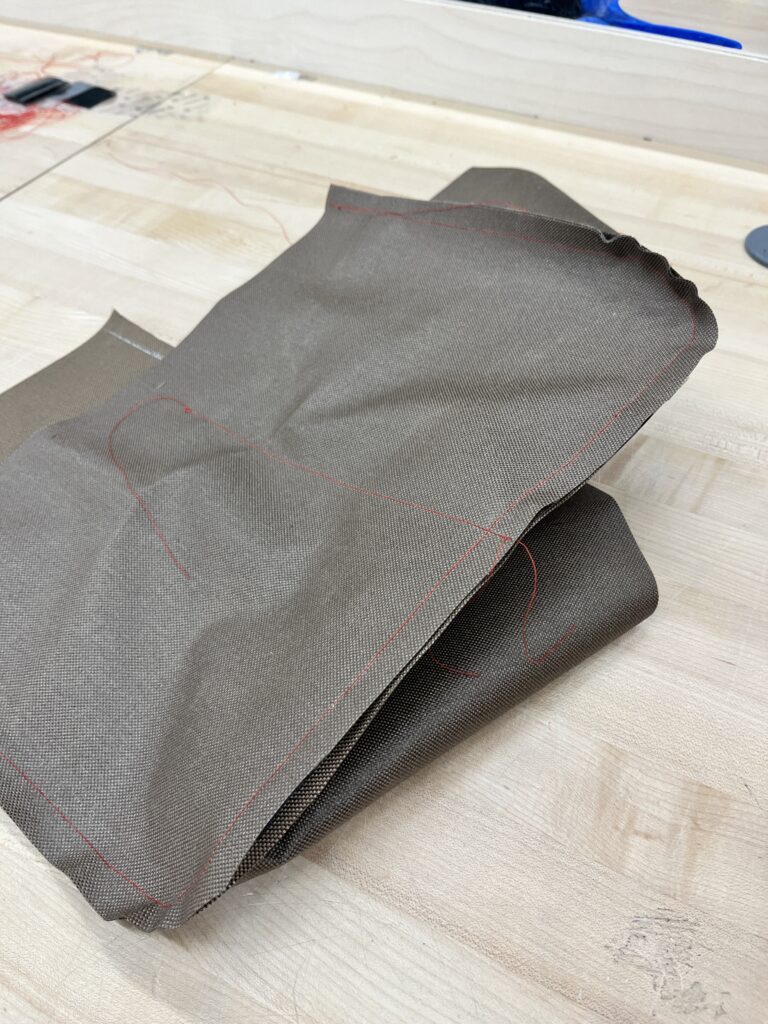 brown fabric sewn together