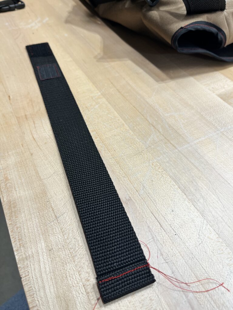 long strap with velcro at the end