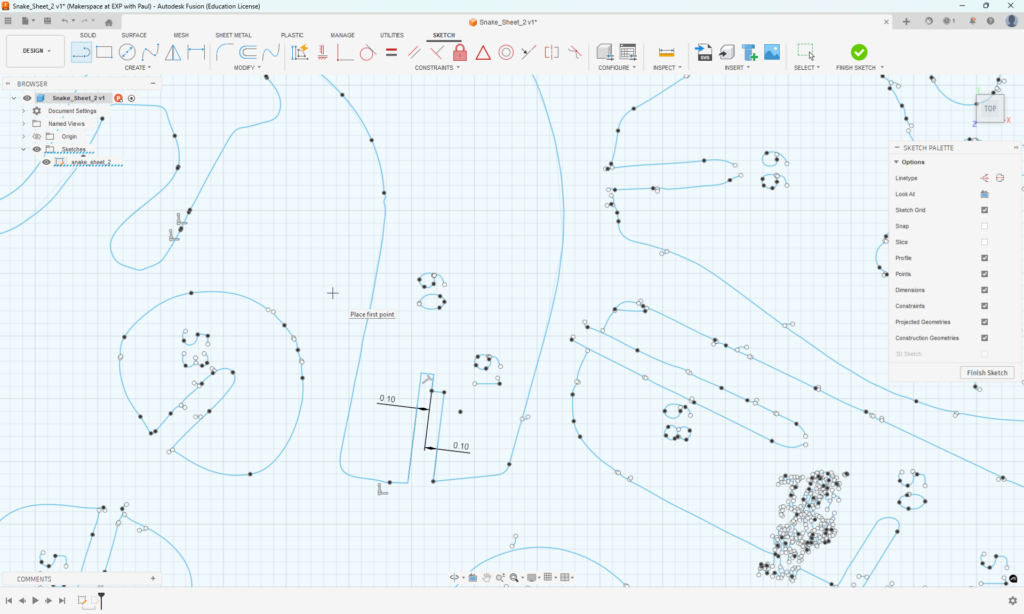 Screenshot showing the tab slots parallel with thickness equal to the material thickness. 