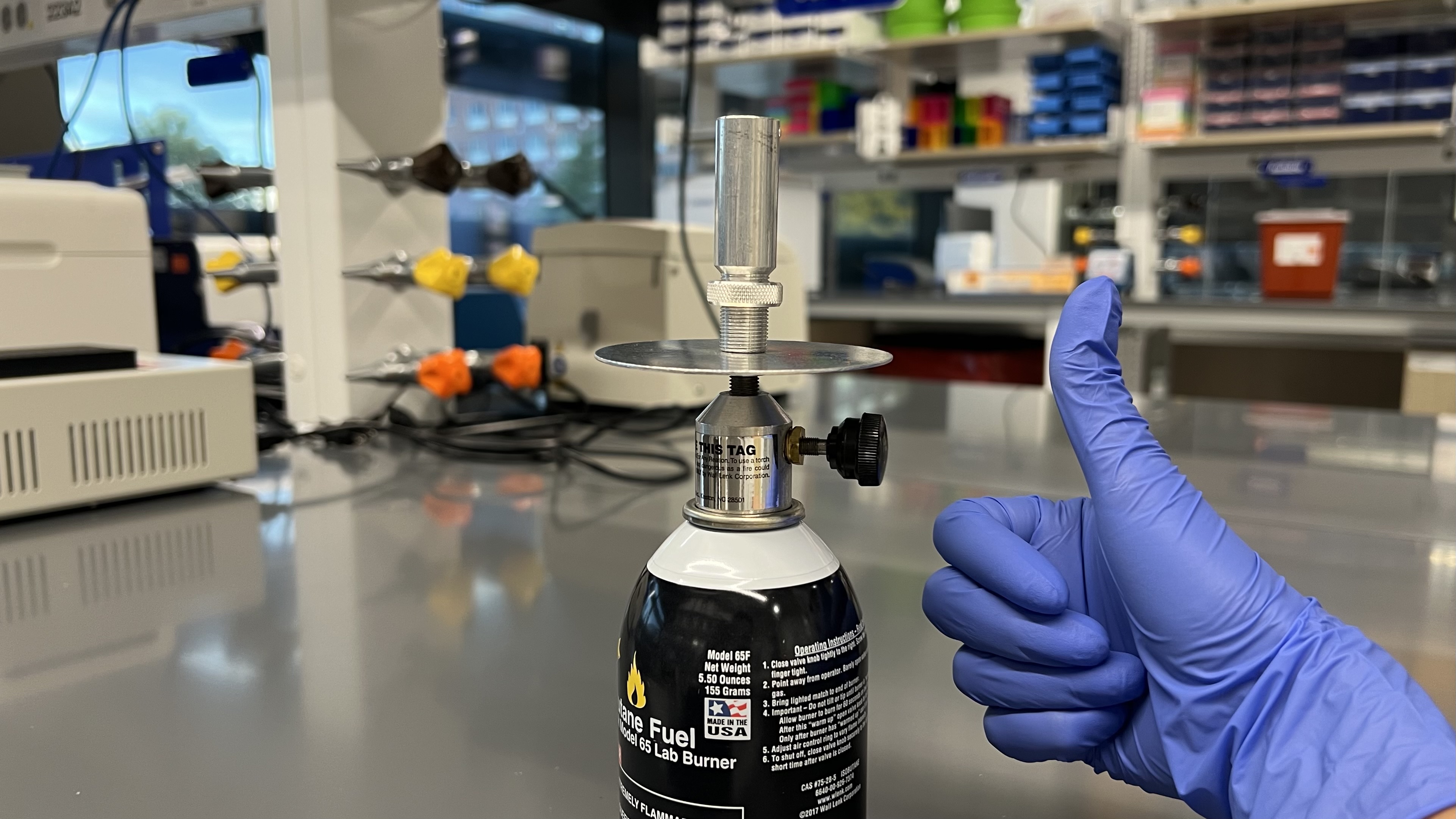 Gas supply connected securely to the butane burner